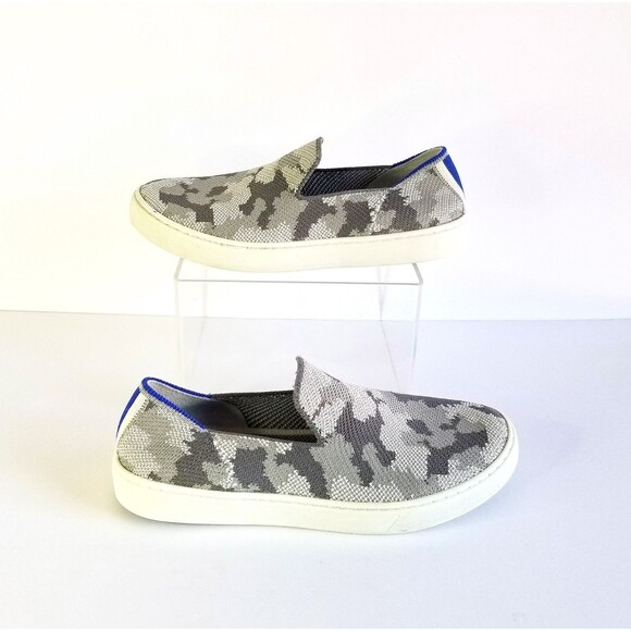 ROTHY'S Kids Slip On Sneakers Gray Camo Sz 4 36 Flat Washable Comfort Shoes - Picture 7 of 16